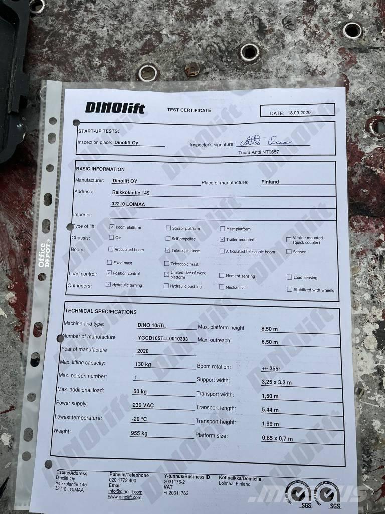 Dino 105TL Prívesové plošiny