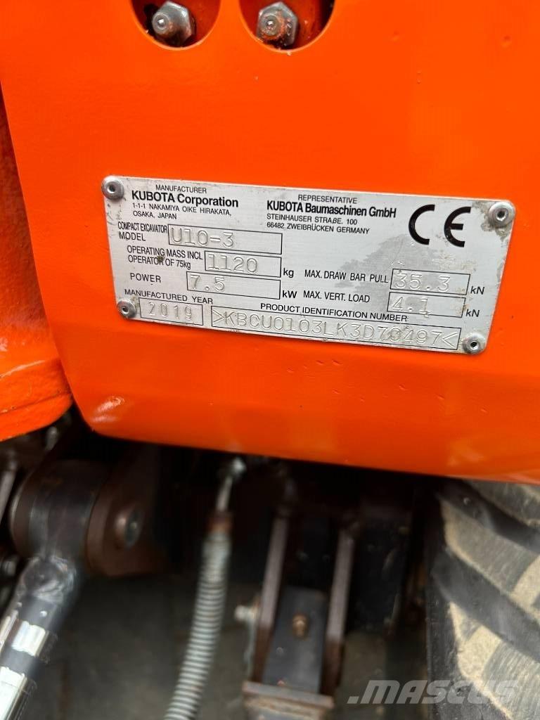 Kubota U 10-3 Mini rýpadlá < 7t