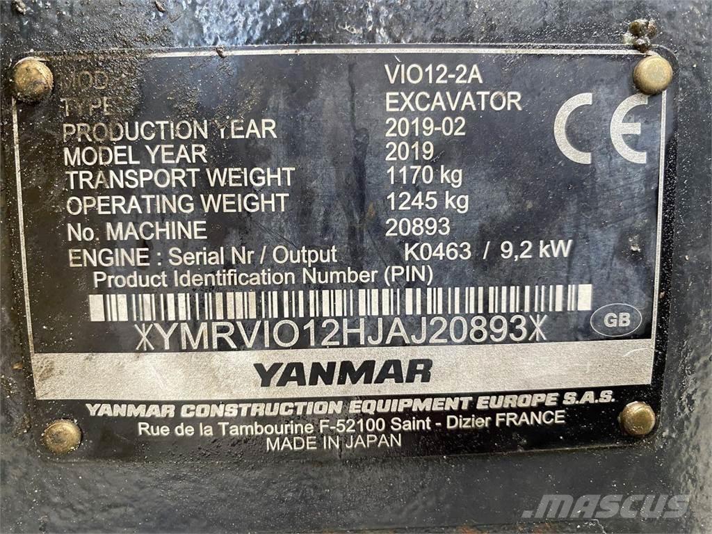 Yanmar VIO12 Kolesové rýpadlá
