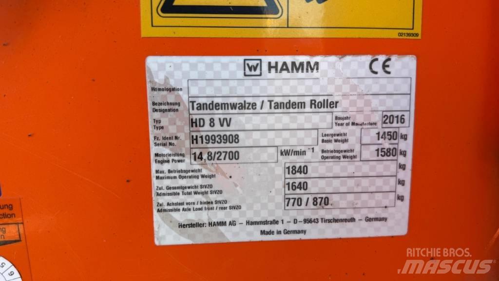 Hamm HD 8 VV Tandemové valce