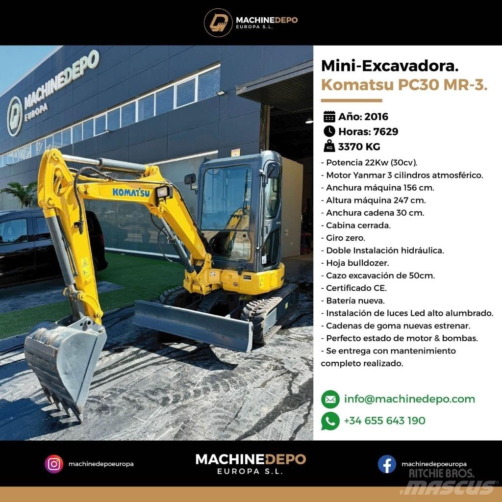 Komatsu PC 30 MR-3 Mini rýpadlá < 7t
