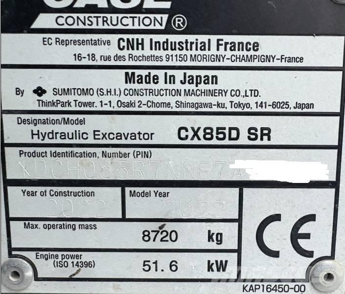 CASE CX 85 D SR Midi rýpadlá 7 t - 12 t