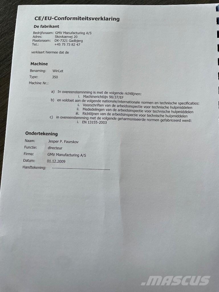  Winlet 350 Minižeriavy