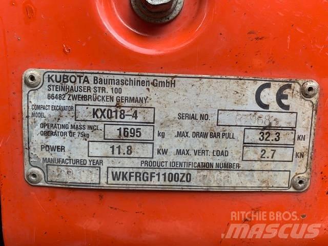Kubota KX 018-4 Mini rýpadlá < 7t