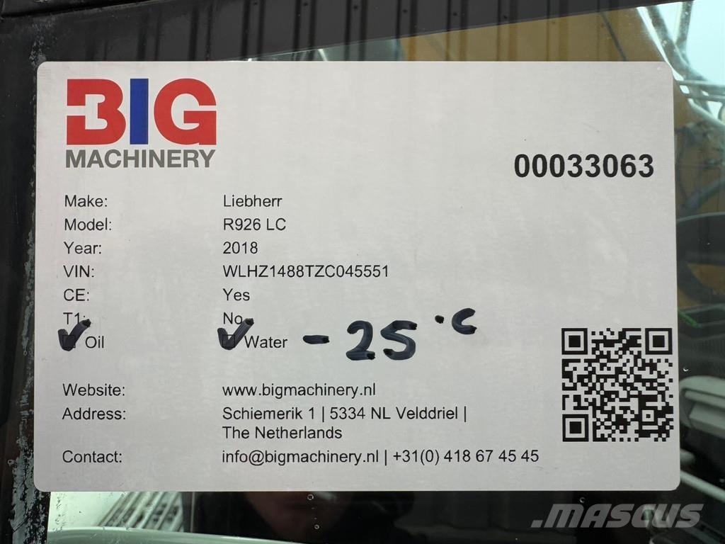 Liebherr R926 LC Pásové rýpadlá