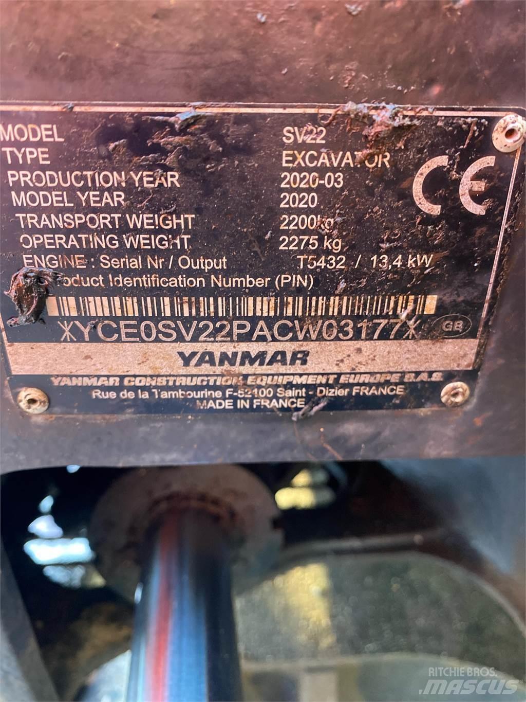 Yanmar SV22 Mini rýpadlá < 7t