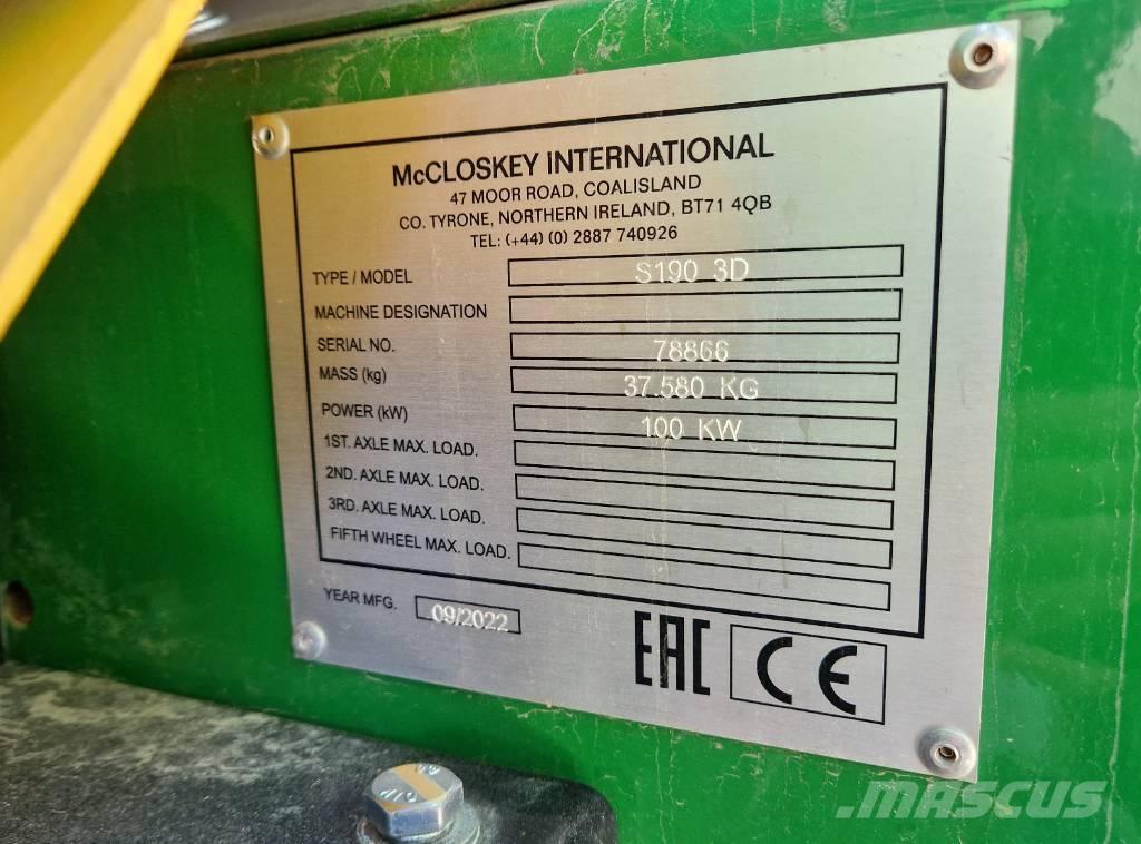 McCloskey S190 Mobilné triediče