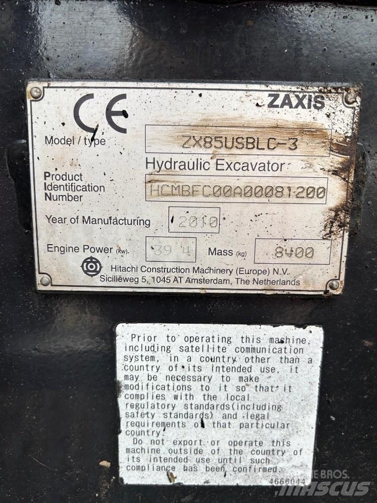 Hitachi Zaxis 85 USB Midi rýpadlá 7 t - 12 t