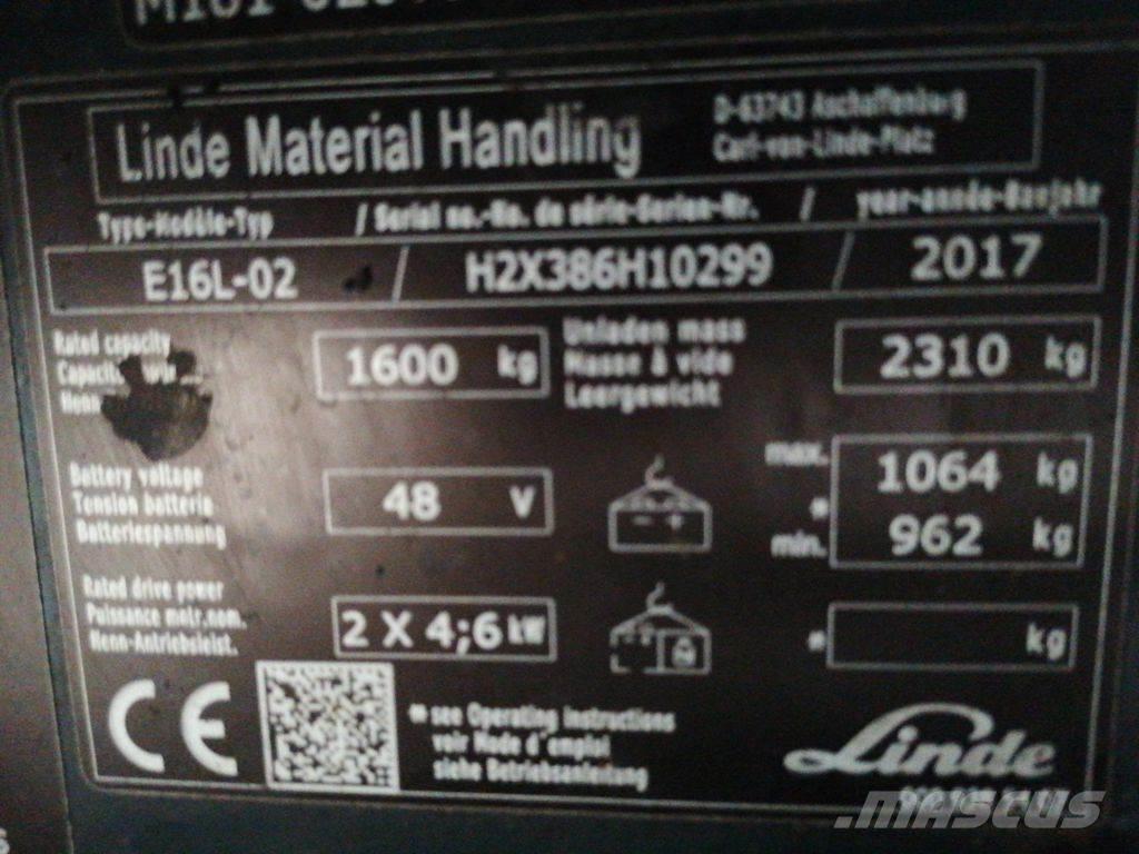 Linde E16L-02 Akumulátorové vozíky