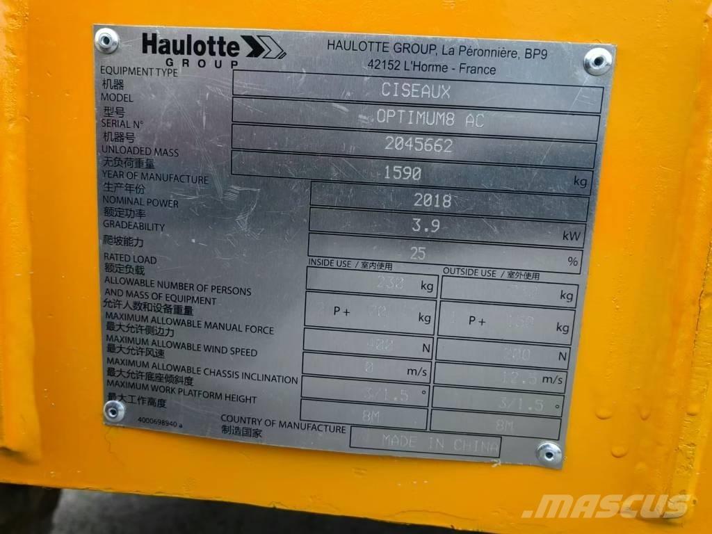 Haulotte OPTIMUM 8 Nožnicové zdvíhacie plošiny