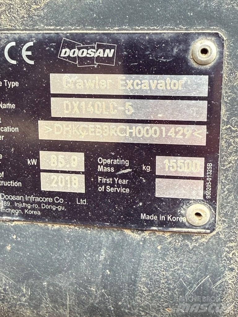 Doosan DX 140 LC Pásové rýpadlá