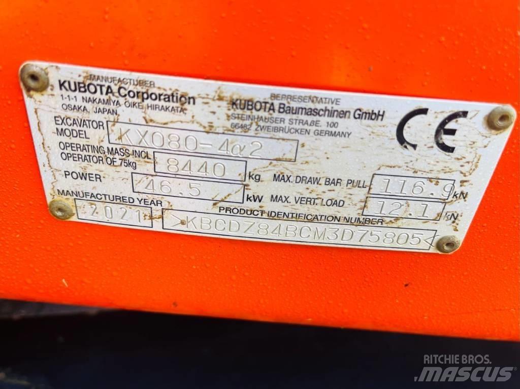 Kubota KX 080-4 Midi rýpadlá 7 t - 12 t