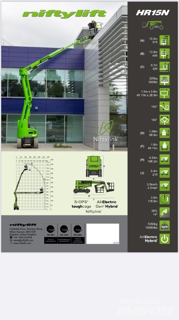 Niftylift HR 15NE Kĺbové plošiny