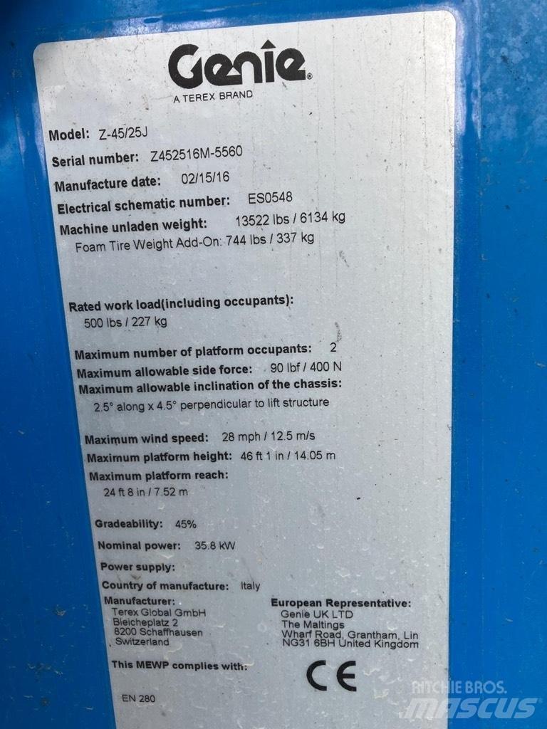 Genie Z 45/25 J Kĺbové plošiny