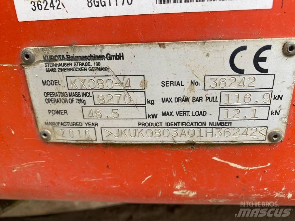 Kubota KX 080-4 Midi rýpadlá 7 t - 12 t