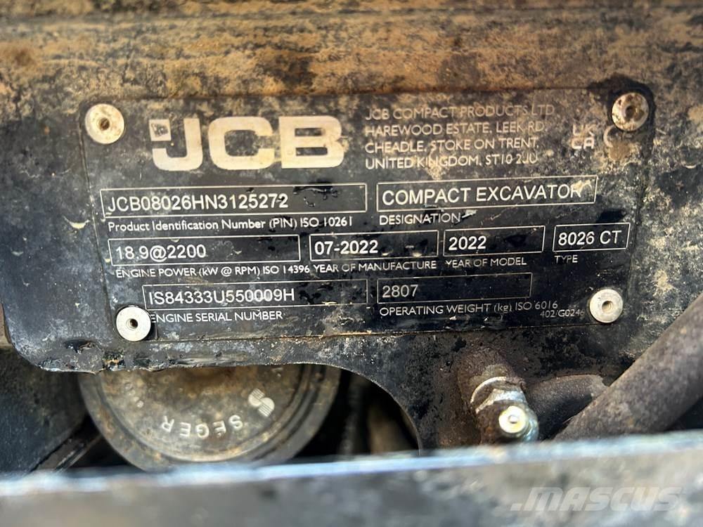 JCB 8026 Mini rýpadlá < 7t