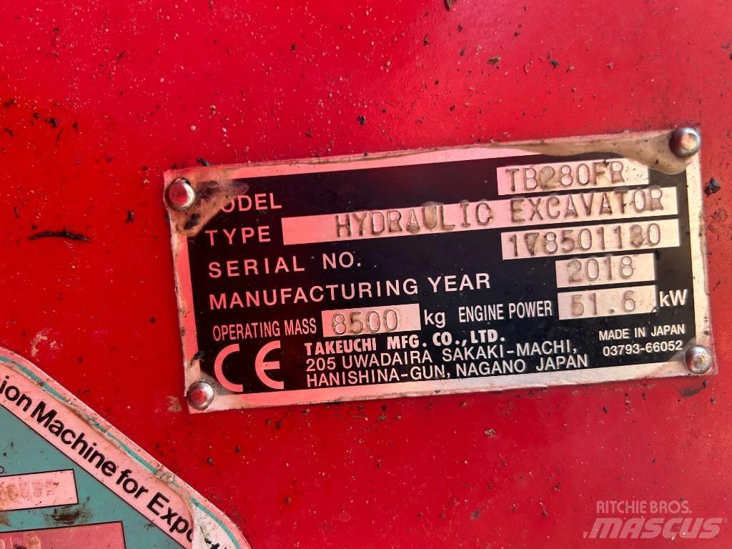 Takeuchi TB280FR Midi rýpadlá 7 t - 12 t