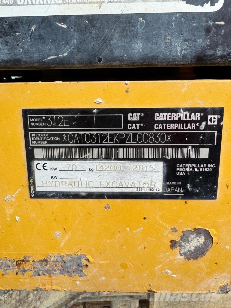 CAT 312 E Pásové rýpadlá