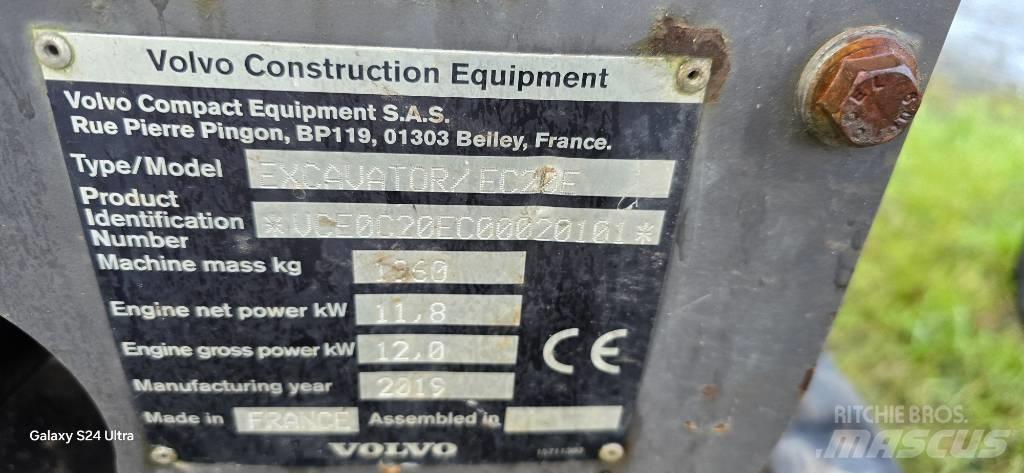 Volvo EC 20 E Mini rýpadlá < 7t