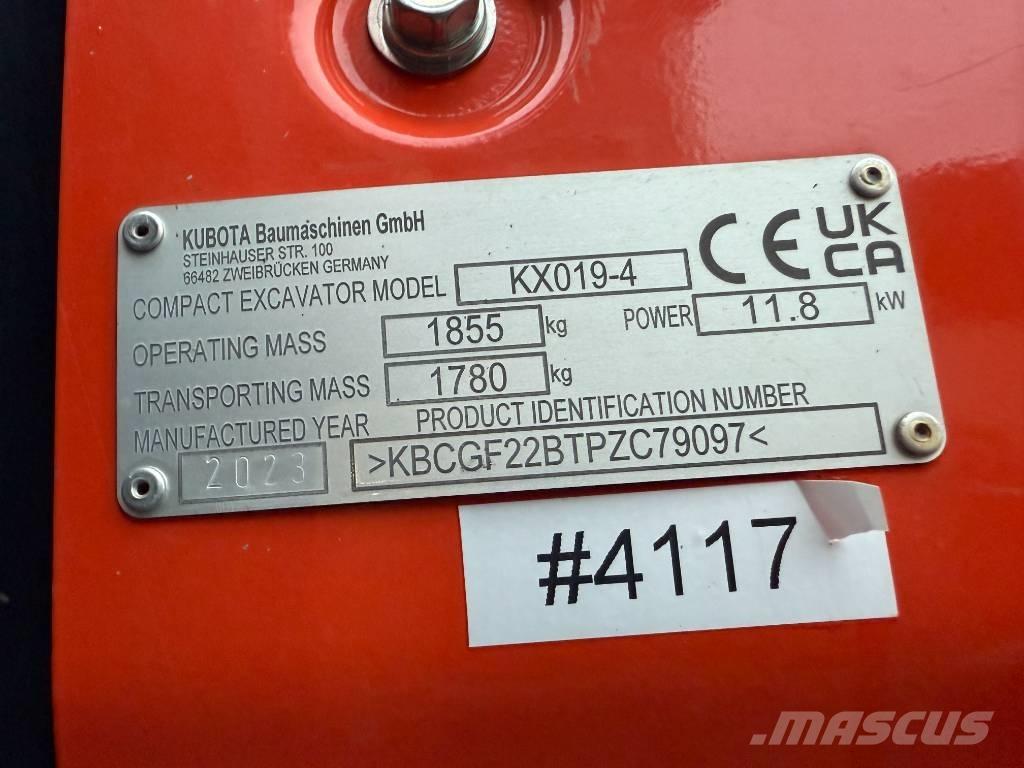 Kubota KX 019-4 Mini rýpadlá < 7t