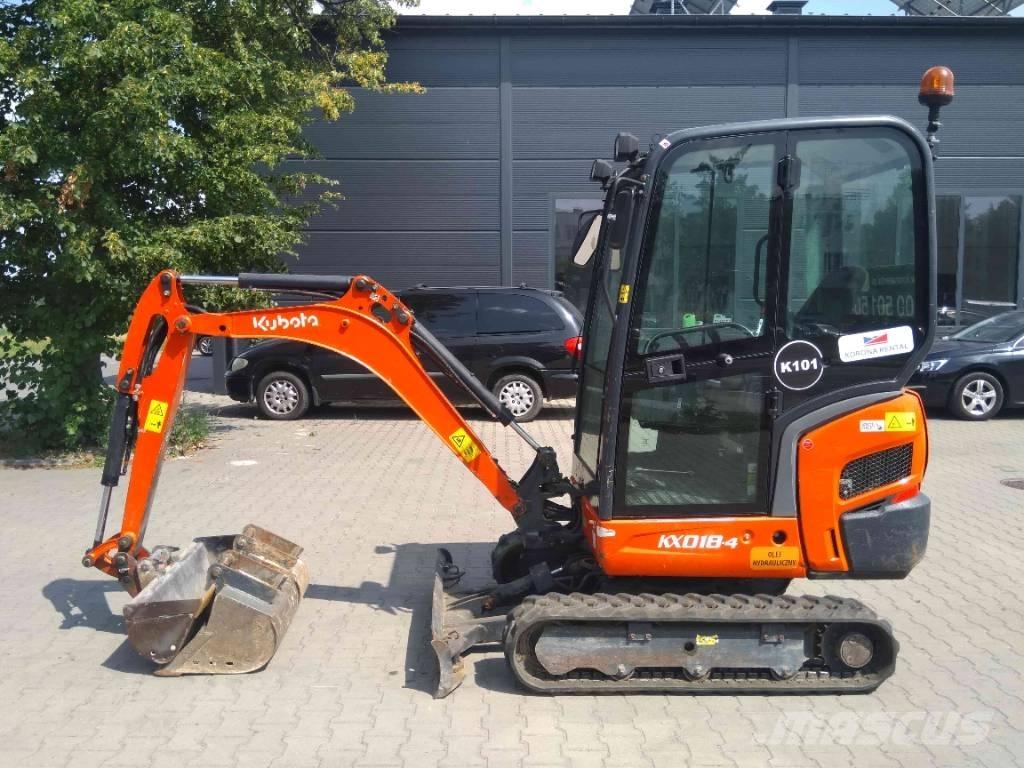 Kubota KX 018-4 Mini rýpadlá < 7t
