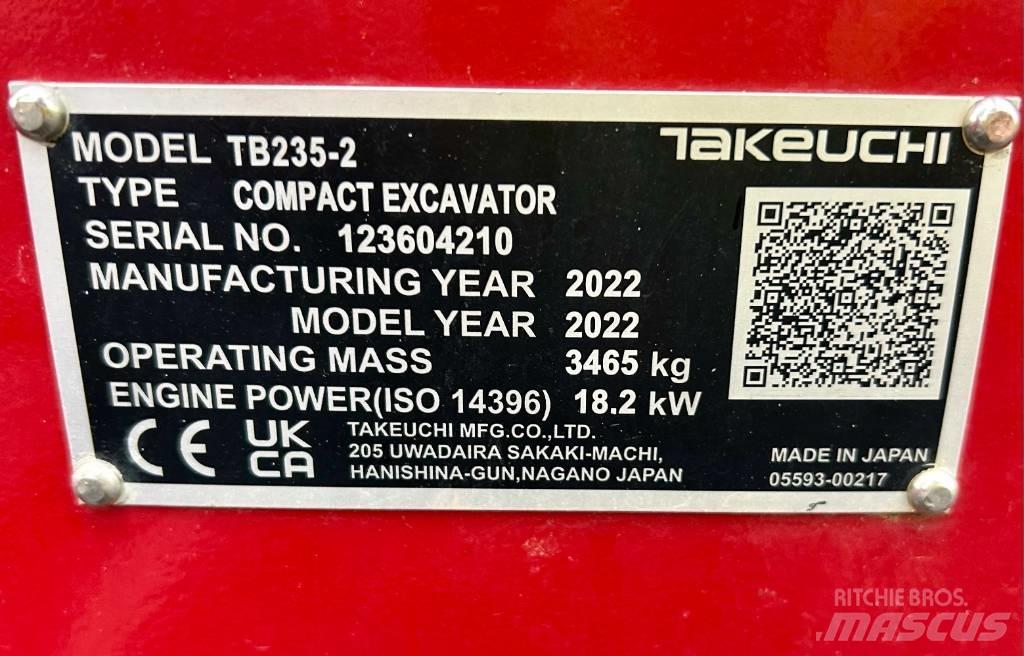 Takeuchi TB 235-2 V3 Mini rýpadlá < 7t