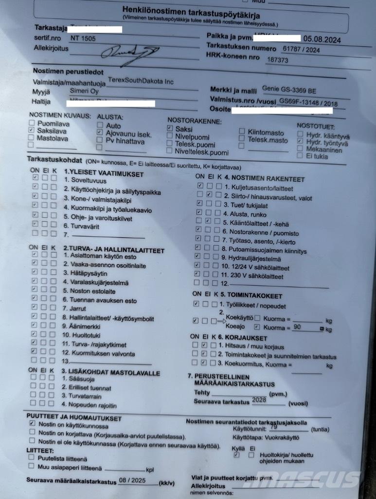 Genie GS 3369 BE Nožnicové zdvíhacie plošiny