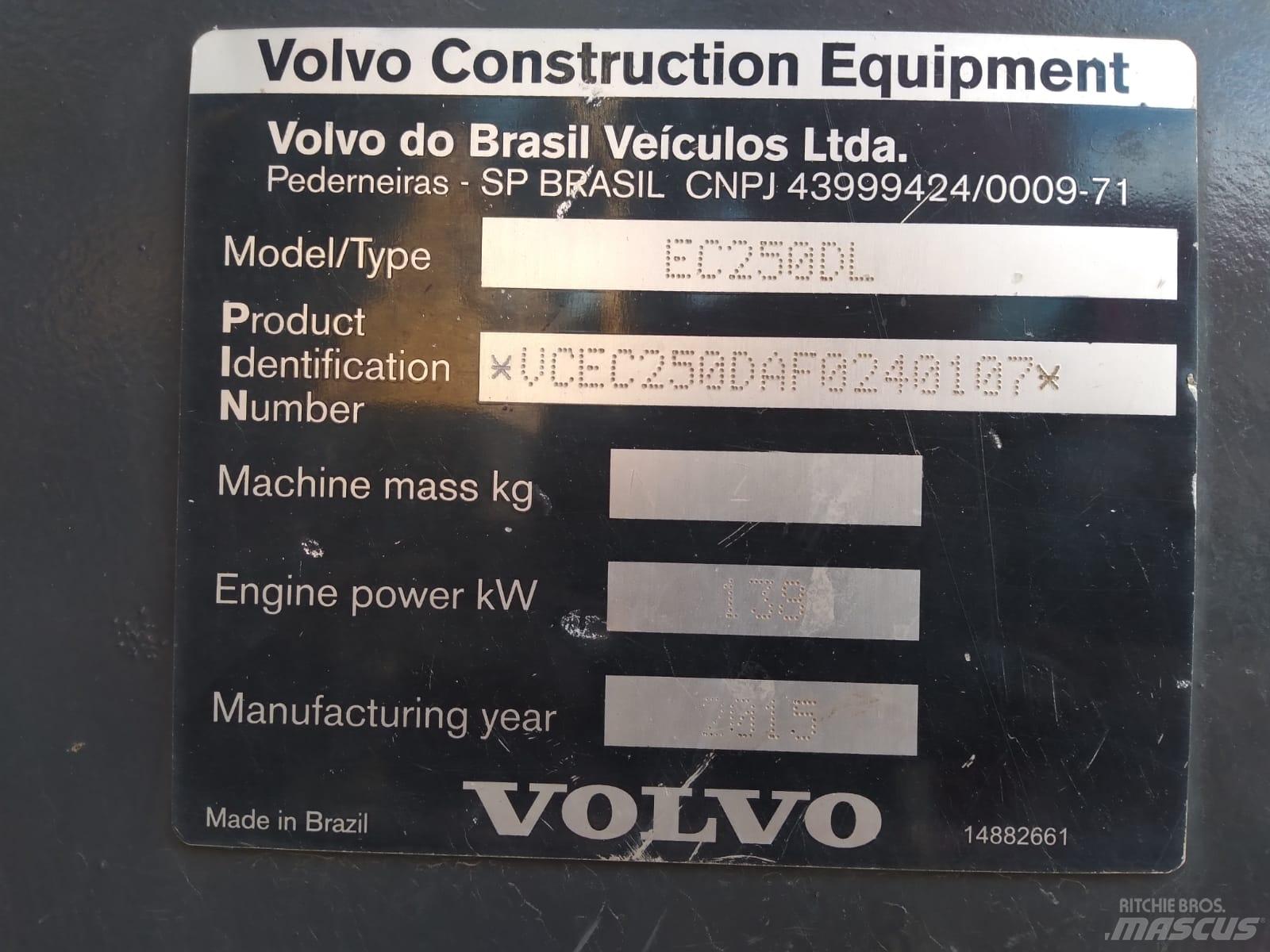 Volvo EC 250 D L Pásové rýpadlá