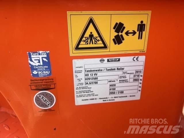 Hamm HD 13 VV, Vält Tandemové valce