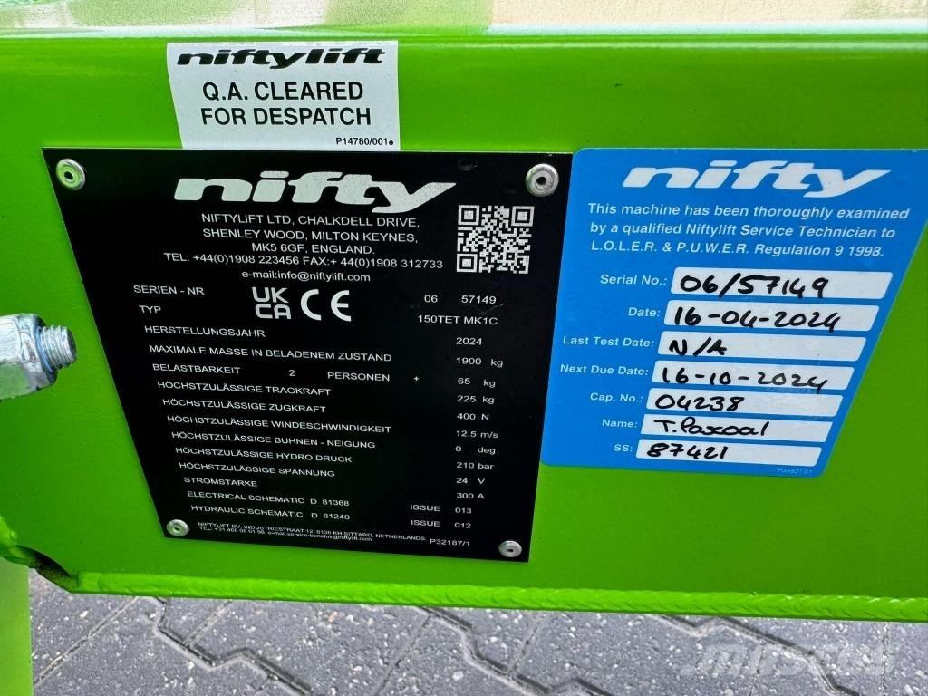 Niftylift 150 TET Prívesové plošiny