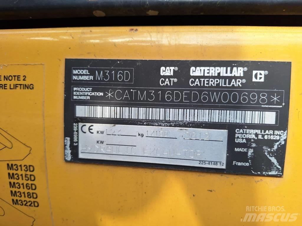 CAT M 316 D Kolesové rýpadlá