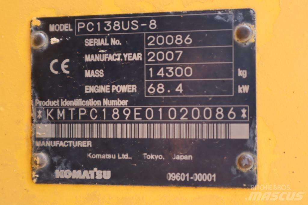 Komatsu PC138US-8 Pásové rýpadlá