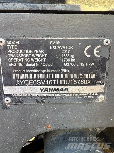 Yanmar SV 16 Mini rýpadlá < 7t