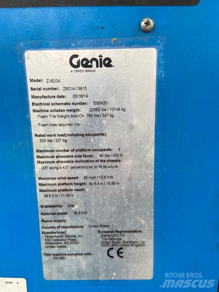 Genie Z 60/34 RT Kĺbové plošiny