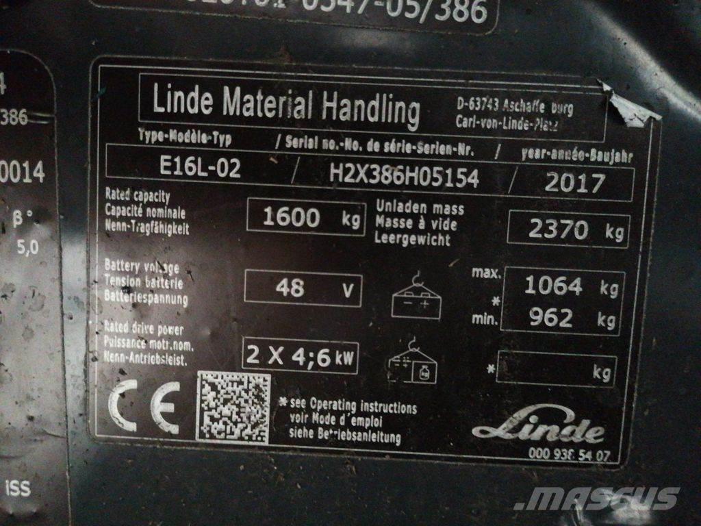 Linde E16L-02 Akumulátorové vozíky