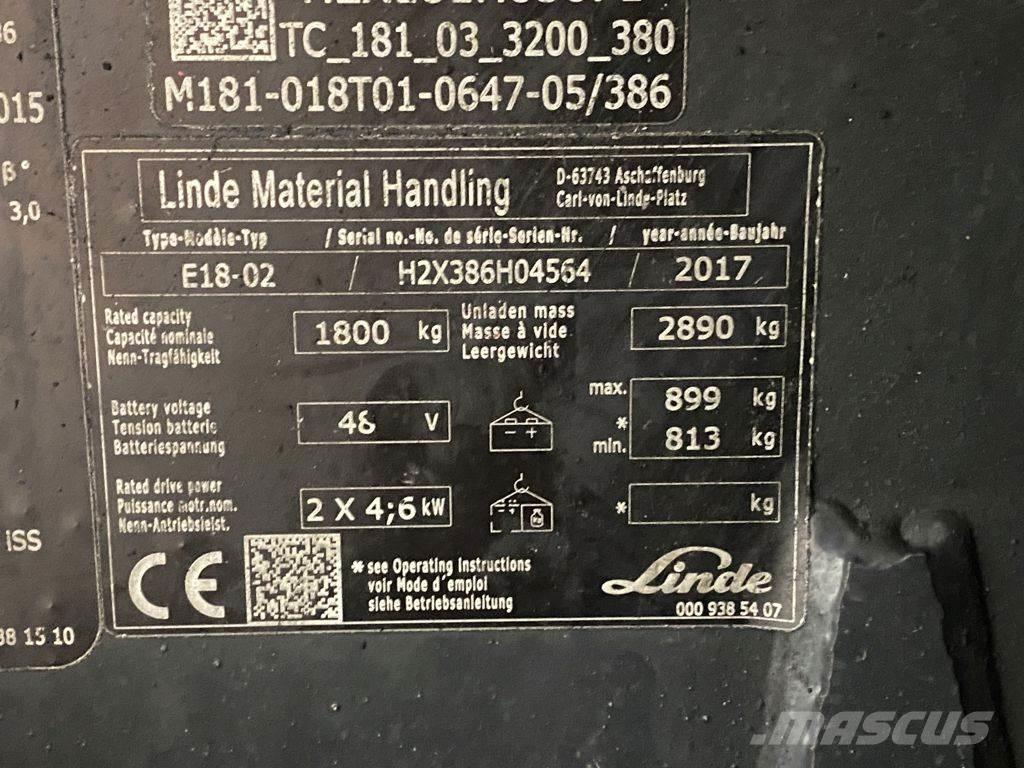 Linde E18-02 Akumulátorové vozíky