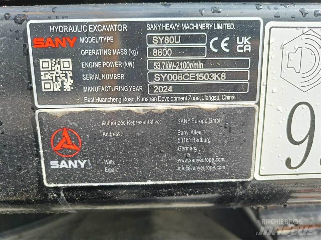 Sany SY80U Midi rýpadlá 7 t - 12 t
