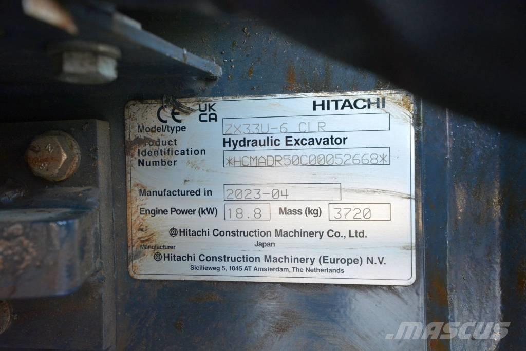 Hitachi ZX 33 U-6 Mini rýpadlá < 7t