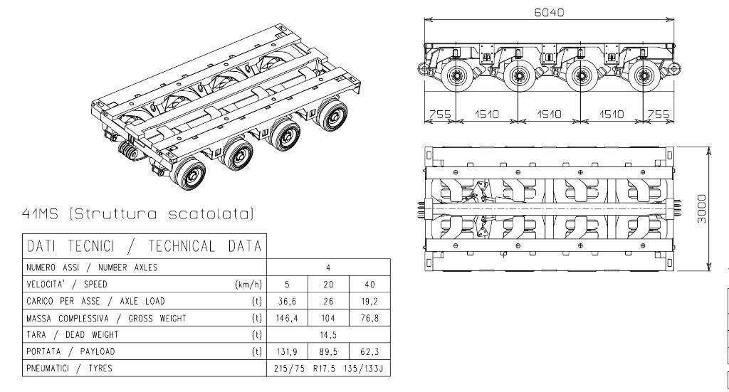 Cometto 1MS Podvalníkové návesy