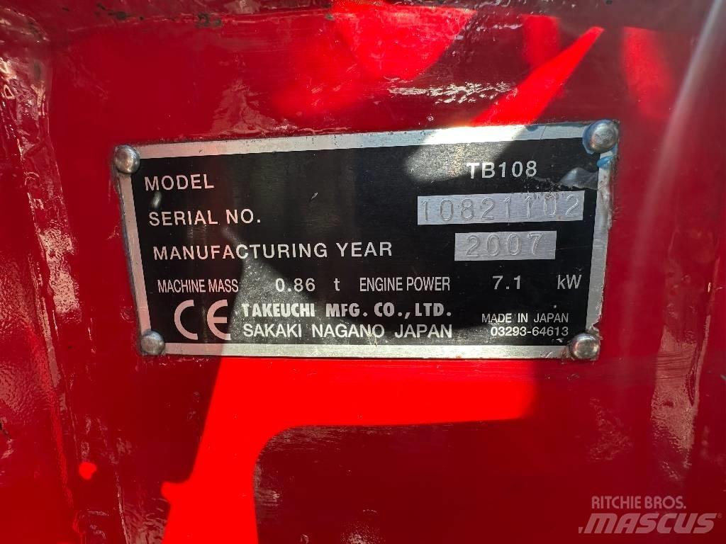 Takeuchi TB 108 Mini rýpadlá < 7t