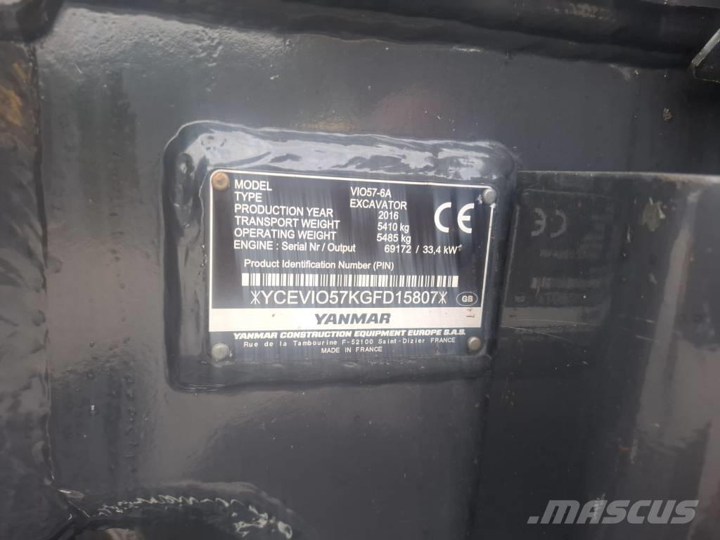 Yanmar vio 57-6A Mini rýpadlá < 7t