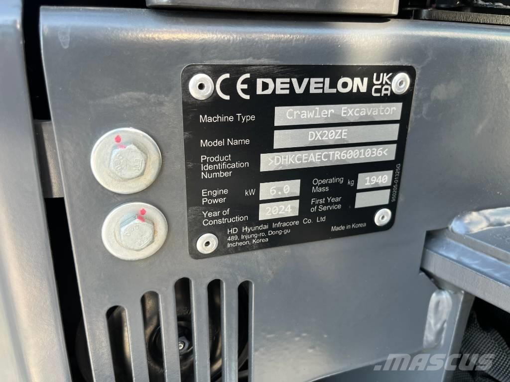 Develon DX 20 ZE Mini rýpadlá < 7t