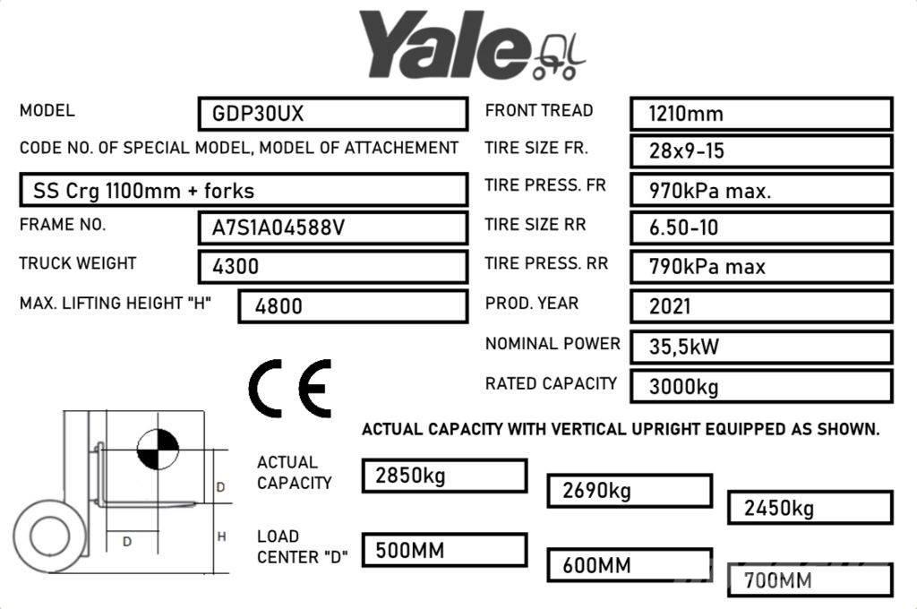 Yale GDP30UX Dieselové vozíky