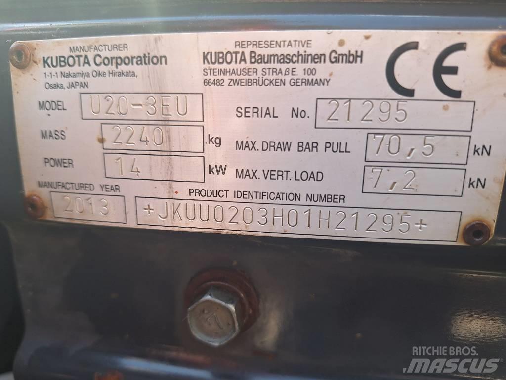 Kubota U 20-3 Mini rýpadlá < 7t