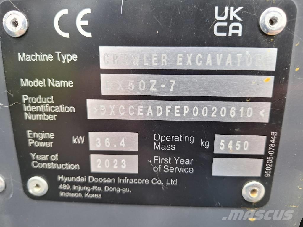 Develon DX 50 Z-7 Mini rýpadlá < 7t