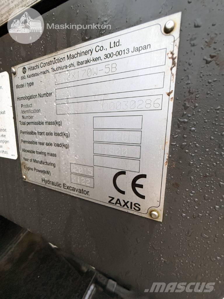 Hitachi ZX 170 W-5 B Kolesové rýpadlá