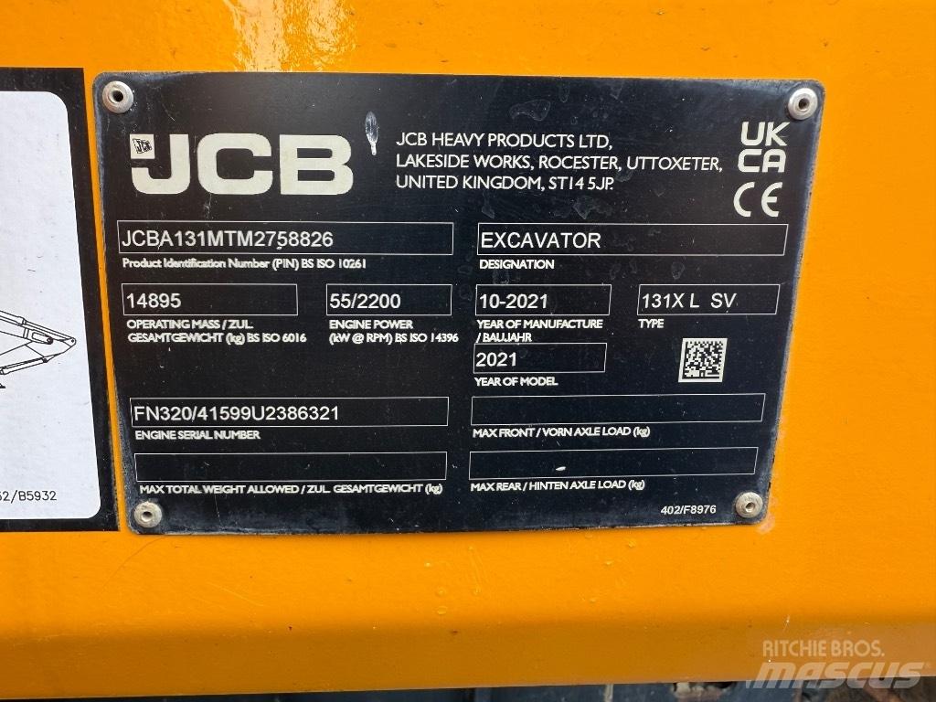 JCB 131X L SV Pásové rýpadlá