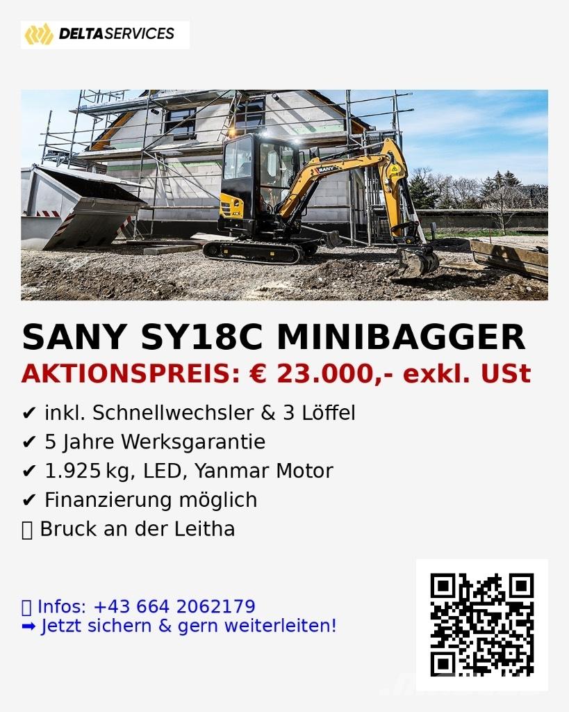 Sany SY 18 C Mini rýpadlá < 7t