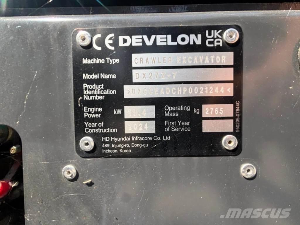 Doosan DX27Z-7 Mini rýpadlá < 7t