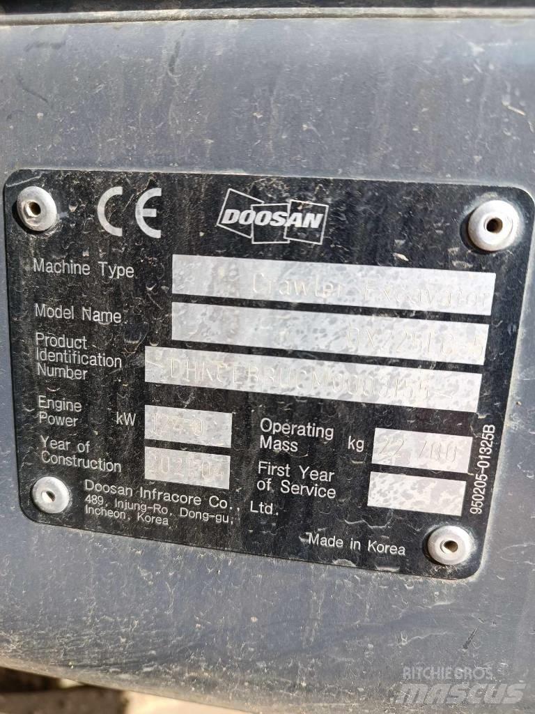 Doosan DX 225 LC-5 Pásové rýpadlá